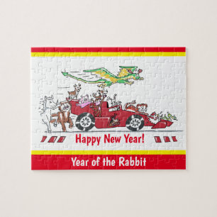 Chinesisches Neujahr - Jahr des Rennwagens des Has Puzzle
