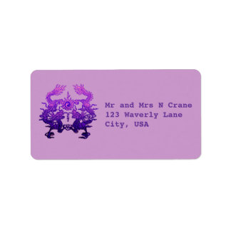 CHINESISCHES NEUJAHR Lila Drachen Adressaufkleber