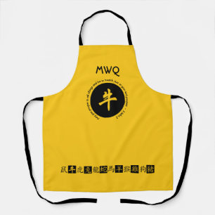 CHINESISCHES NEUJAHR Monogramm YELLOW Jahr Ox Schürze