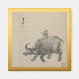 Chinesisches Neujahr Ox Malerei Zodiac Birthday Sq Magnet