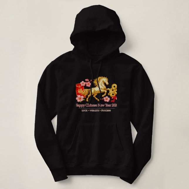 👉 Chinesisches Neujahr + Pferd + Kapuzenpullover  Hoodie (Design vorne)