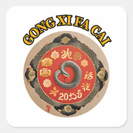 CHINESISCHES NEUJAHR QUADRATISCHER AUFKLEBER