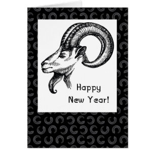 Chinesisches Neujahr, Ram, Schafe, Schwarz und Wei