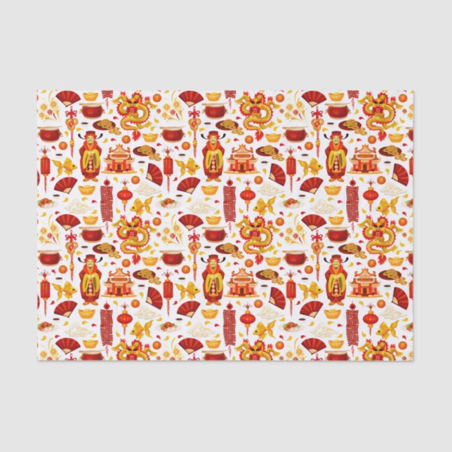 Chinesisches Neujahr Seidenpapier (Vorderseite)