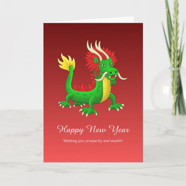 Chinesisches Neujahrs-Drache Feiertagskarte (Vorderseite)