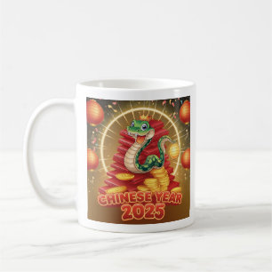 Chinesisches Neujahrs-Holzschlange Kaffeetasse