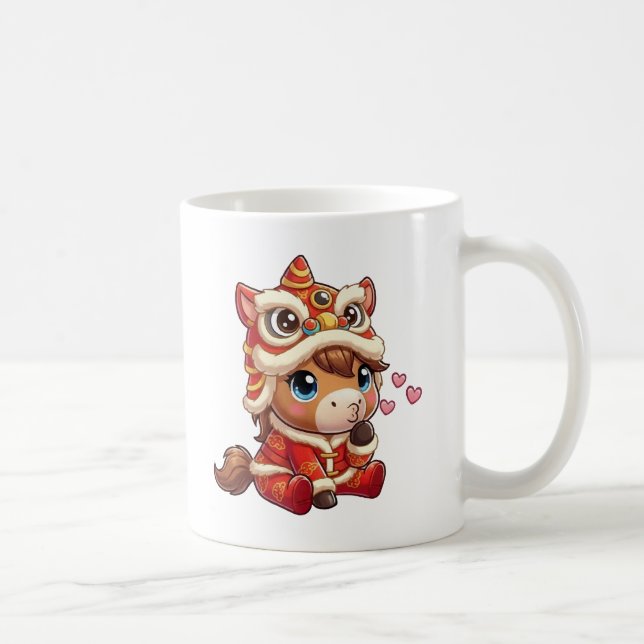 Chinesisches Neujahrs-Pferd 2026 Zodiakus Kaffeetasse (Rechts)
