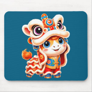 Chinesisches Neujahrs-Pferd-Löwe CNY-Tanzkostüm Mousepad