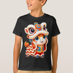 Chinesisches Neujahrs-Pferd-Löwe-CNY-Tanzkostüm T-Shirt