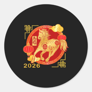 Chinesisches Neujahrs-Pferd-Tee, lustiges Pferd 20 Runder Aufkleber