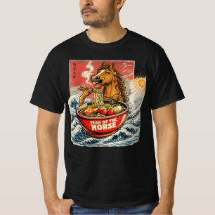 Chinesisches Neujahrs-Ramen des Pferdes 2026 im Zo T-Shirt