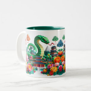 Chinesisches Neujahrs-Schlange 2025 Origami 2TM6 Zweifarbige Tasse