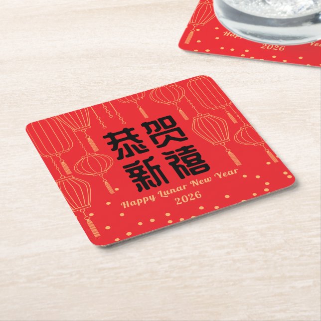 Chinesisches Neujahrs-Segen-Papier- Untersetzer (angewinkelt)