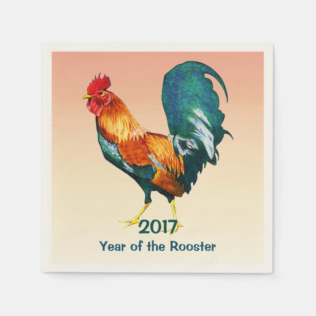 Chinesisches Neujahrsbuch 2017 Zeitung Napkins Serviette (Vorderseite)