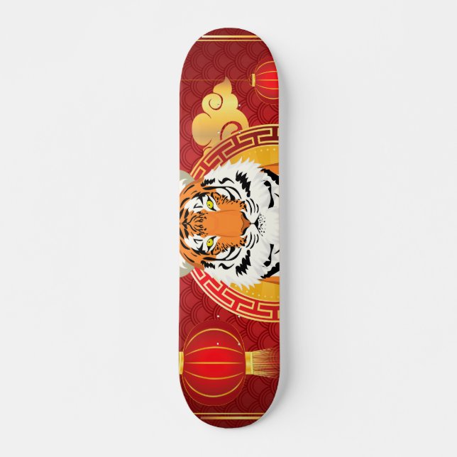 Chinesisches Neujahrsdesign mit Tiger Skateboard (Vorne)