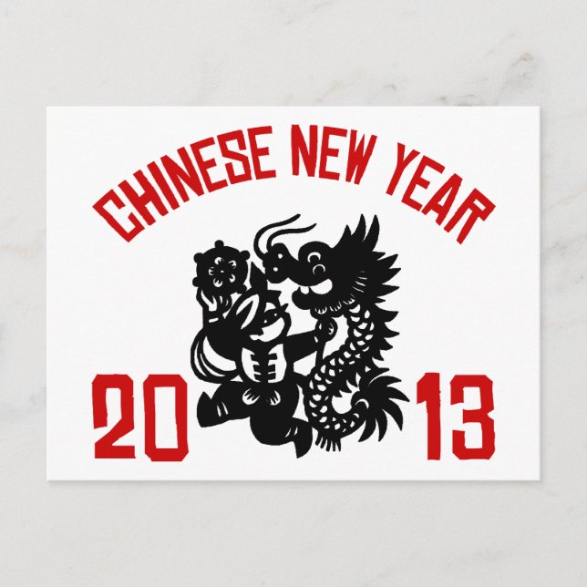 Chinesisches Neujahrsfest 2013 Feiertagspostkarte (Vorderseite)