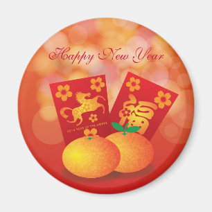 Chinesisches Neujahrsfest der Pferdemandarinen Magnet