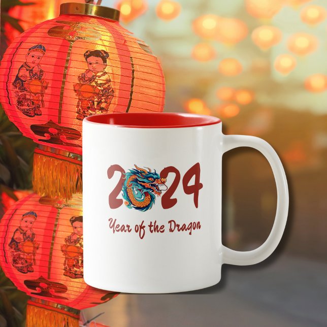 Chinesisches Neujahrsgeschenk des Drachen Zweifarbige Tasse (Von Creator hochgeladen)