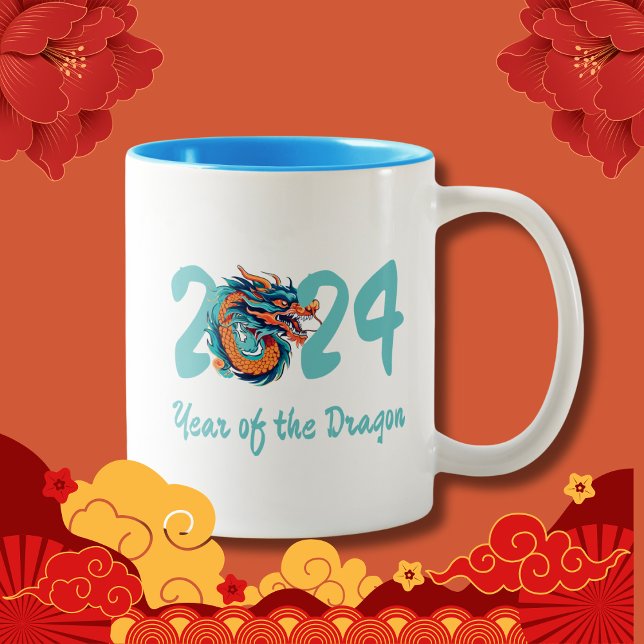 Chinesisches Neujahrsgeschenk des Drachen Zweifarbige Tasse (Von Creator hochgeladen)