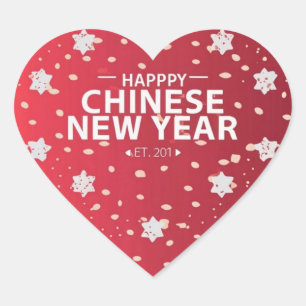 Chinesisches Neujahrsgeschenk Herz-Aufkleber