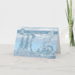 Chinesisches Neujahrsgrüßkartenjahr Feiertagskarte