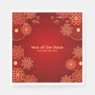 Chinesisches Neujahrsjahr des Pferdes Serviette