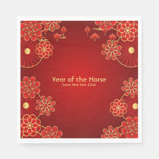 Chinesisches Neujahrsjahr des Pferdes Serviette (Vorderseite)