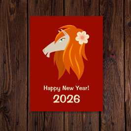 Chinesisches Neujahrspferd 2026 Zodiac Postkarte