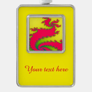Chinesisches New Year Dragon Fraktal Custom Orname Rahmen-Ornament Silber