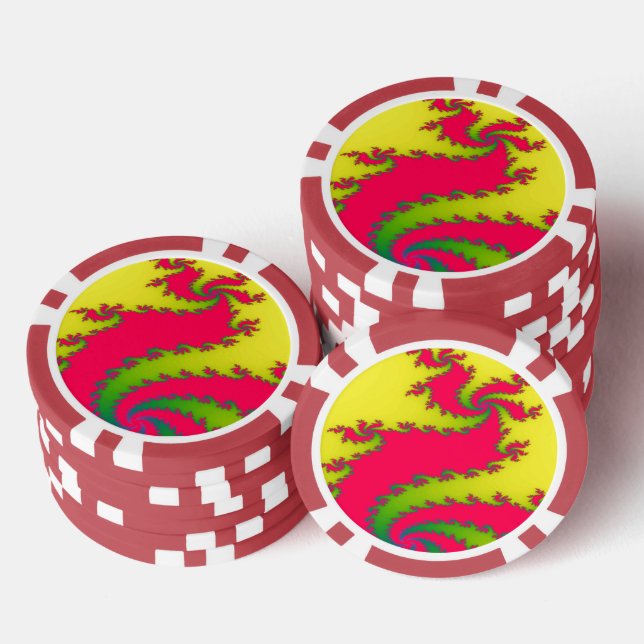 Chinesisches New Year Dragon Fraktal Pokerchips (Stapel)