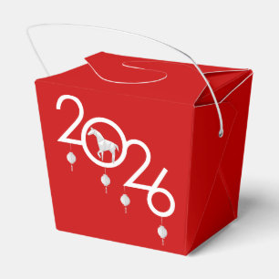 Chinesisches New Year Origami Horse, Red Favor Box Geschenkschachtel