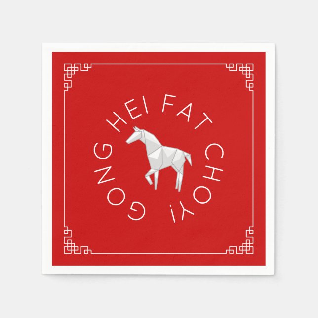 Chinesisches New Year Origami Horse Serviette (Vorderseite)
