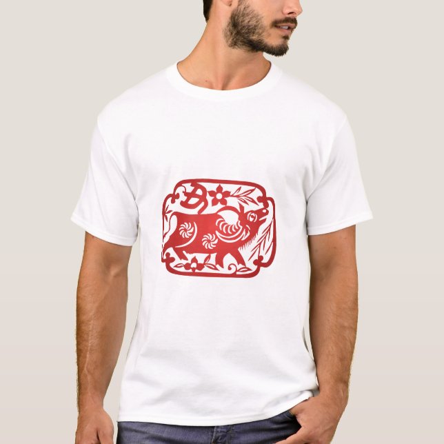 Chinesisches Ox-Papier schneiden T-Shirt (Vorderseite)