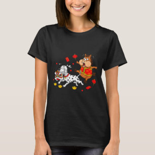 Chinesisches Pferd Dalmatiner Lustig Männer Frauen T-Shirt