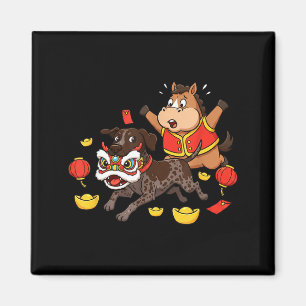 Chinesisches Pferd Deutscher Kurzhaariger Hund Glü Magnet