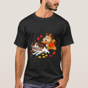 Chinesisches Pferd English Springer Spaniel Lustig T-Shirt