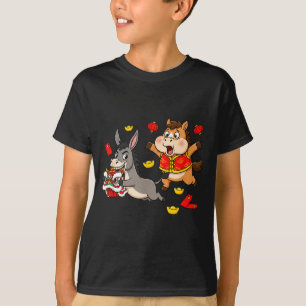 Chinesisches Pferd Esel Lustige Kinder Männer Frau T-Shirt