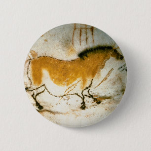Chinesisches Pferd, Höhlenmalereien von Lascaux Button