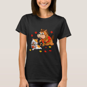 Chinesisches Pferd Katze Lustig Kinder Männer Frau T-Shirt