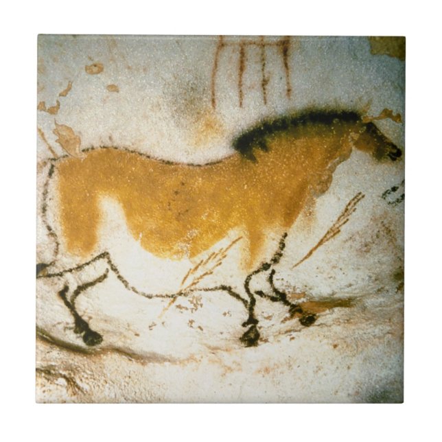 Chinesisches Pferd,Lascaux prähistorische Höhlenma Fliese (Vorderseite)