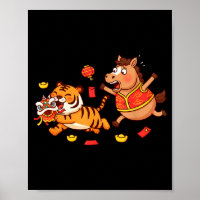 Chinesisches Pferd Lustiger Tiger Kinder Herren Da