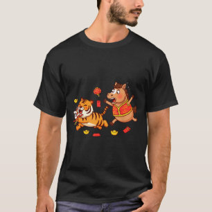 Chinesisches Pferd Lustiger Tiger Kinder Herren Da T-Shirt