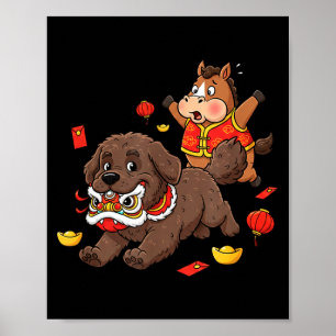 Chinesisches Pferd Neufundland Kinder Männer Fraue Poster