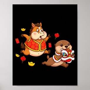 Chinesisches Pferd Otter Lustige Kinder Männer Fra Poster