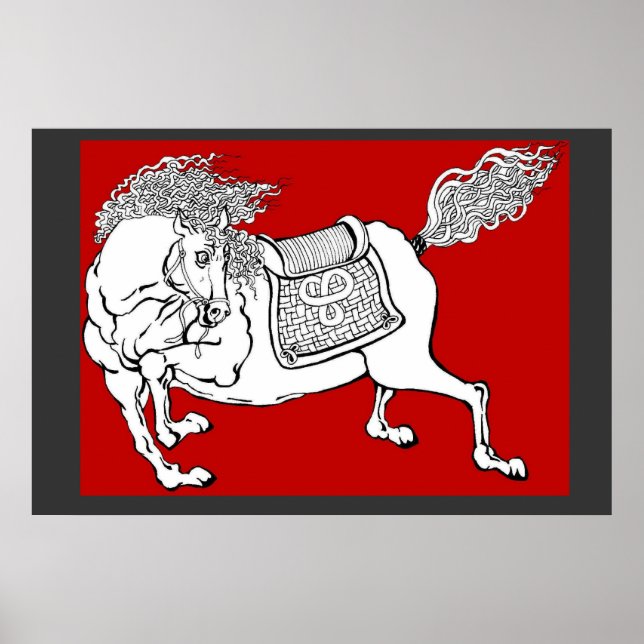 Chinesisches Pferd Poster (Vorne)