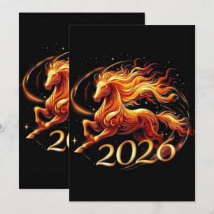 Chinesisches Pferdejahr 2026 Feierlichkeiten Feiertagskarte
