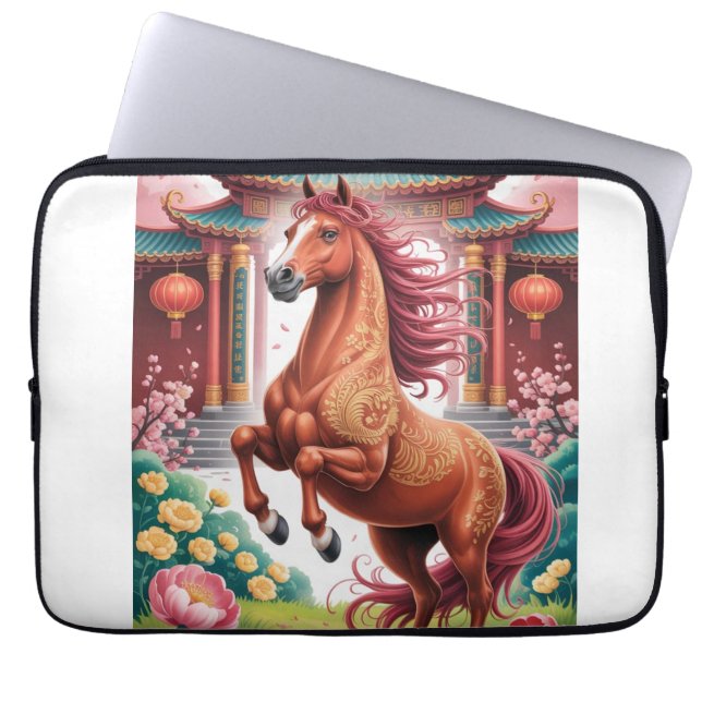 Chinesisches Pferdejahr  Laptopschutzhülle (Vorderseite)