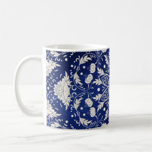 Chinesisches Porzellan: Blaue Wasserfarbe-Floral Kaffeetasse