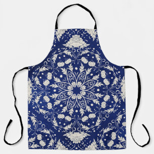 Chinesisches Porzellan: Blaue Wasserfarbe-Floral Schürze