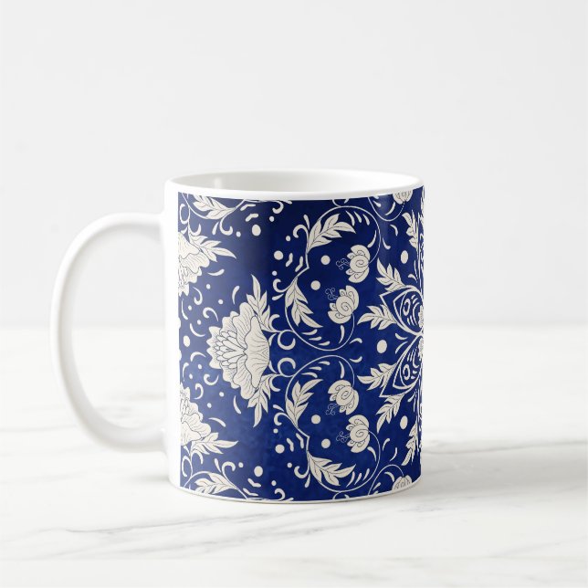 Chinesisches Porzellan: Blauer Wasserfarbenflor Kaffeetasse (Links)